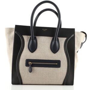 CELINE mini luggage bag - leather and canvas